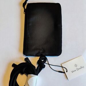 Vera Bradley Black Compact Wallet with Strap